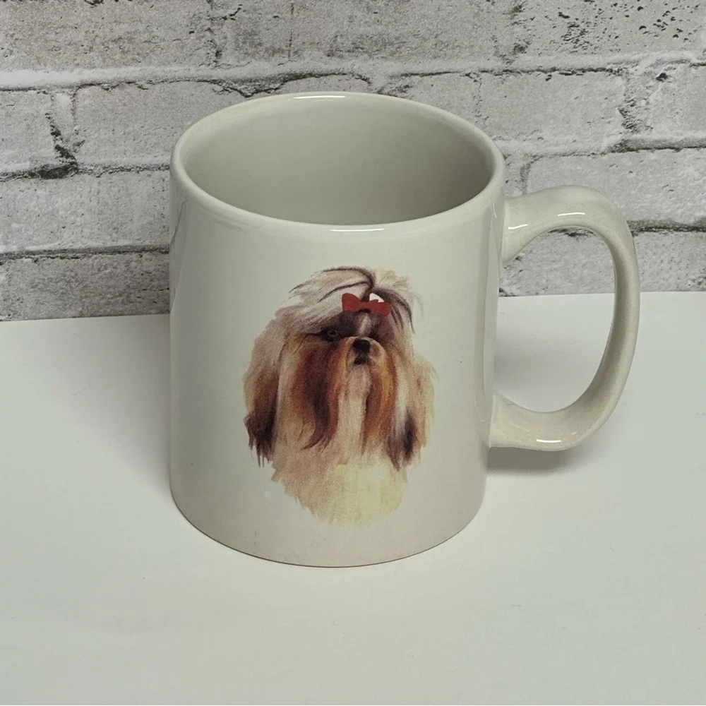 BOW WOW MEOWS SHIH TZU Face Coffee Tea Mug Story of Dog Breed